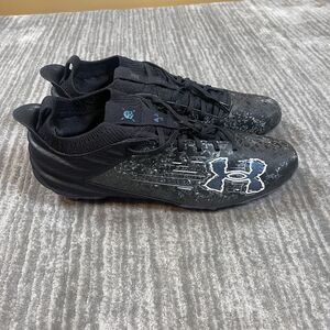 Under Armour Highlight MC Football Shoes Mens 11 Cleats Black Blue Iridescent
